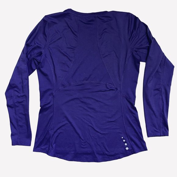 L.L. Bean Long Sleeve Active Base Layer Top Mesh Panels Purple Women’s Size M - Picture 2 of 7